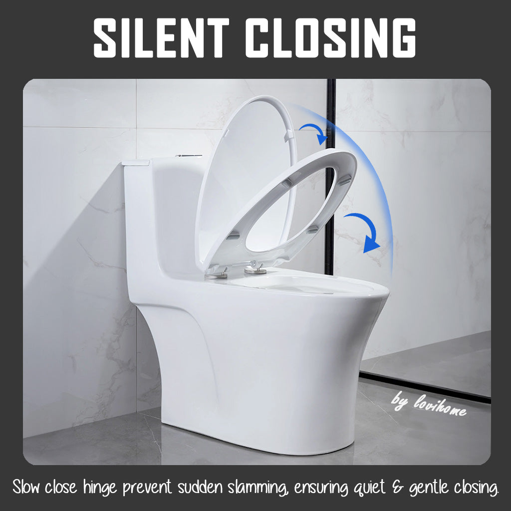 Anti-Slam Soft Closing U-Shape Toilet Bowl Quick Release Toilet Seat Cover