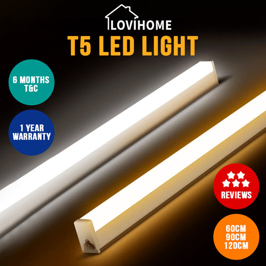 T5 LED Tube Light Set Warranty 2Y - Bright Comfortable Warm Lighting Bar Kitchen Room Ceiling Cove Lamp Connector