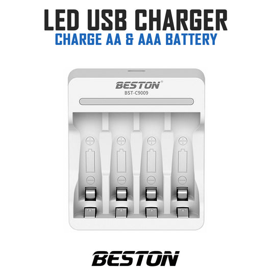 Beston AA AAA Battery Pack Charger Ni-MH LED USB Double Triple A Batteries