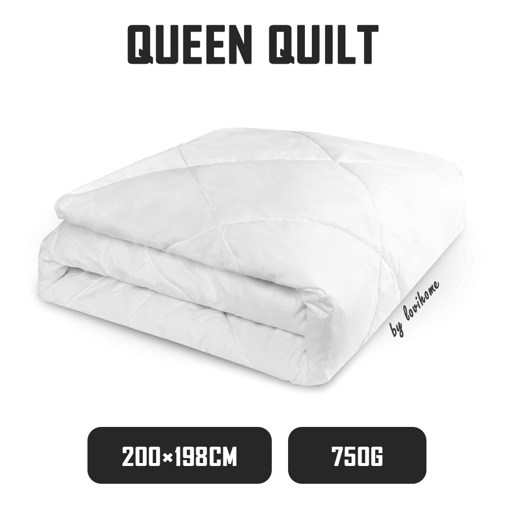 Quilt Insert Comforter Queen Bed 200cm x 198cm Blanket Microfiber Fabric 4D Polyester Fiber