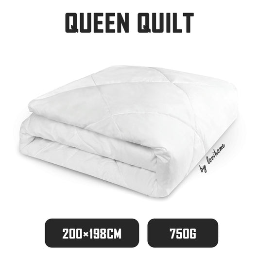 Quilt Insert Comforter Queen Bed 200cm x 198cm Blanket Microfiber Fabric 4D Polyester Fiber
