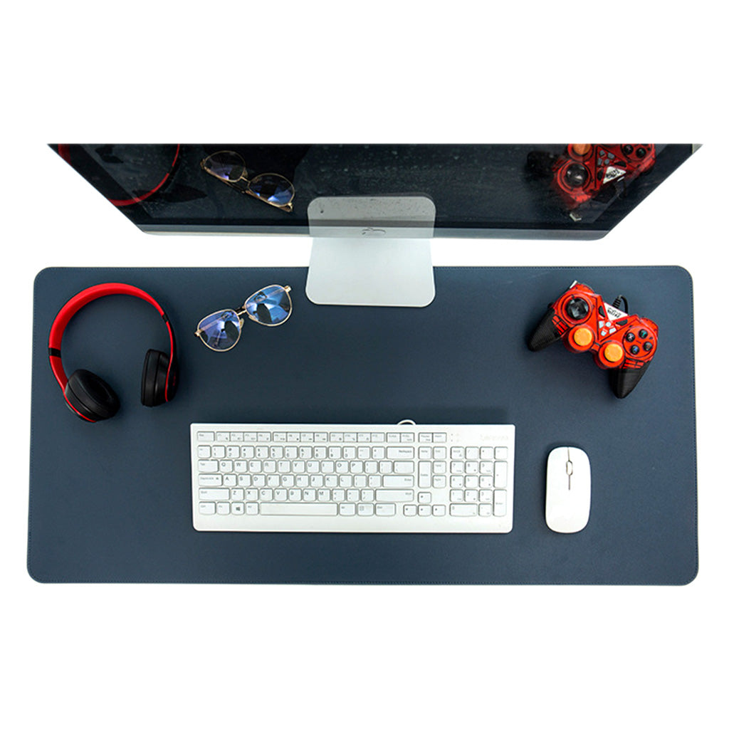 Waterproof Leather Desk Mouse Pad Deep Sea Blue Large Desktop Table Mat Laptop Computer Accessories Keyboard Mousepad