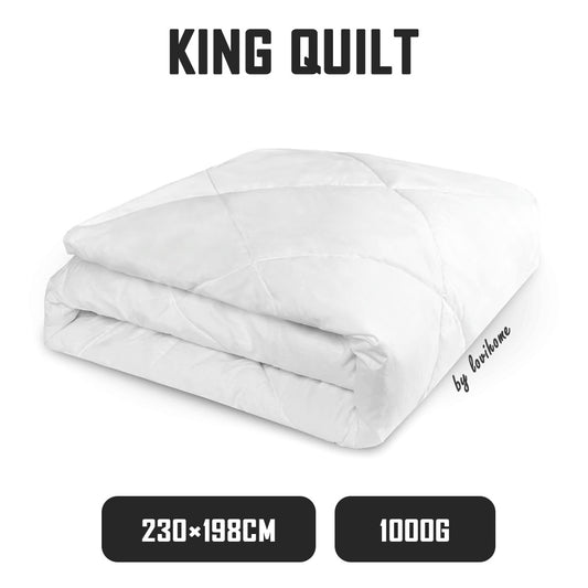 Quilt Insert Comforter King Bed 230cm x 198cm Blanket Microfiber Fabric 4D Polyester Fiber