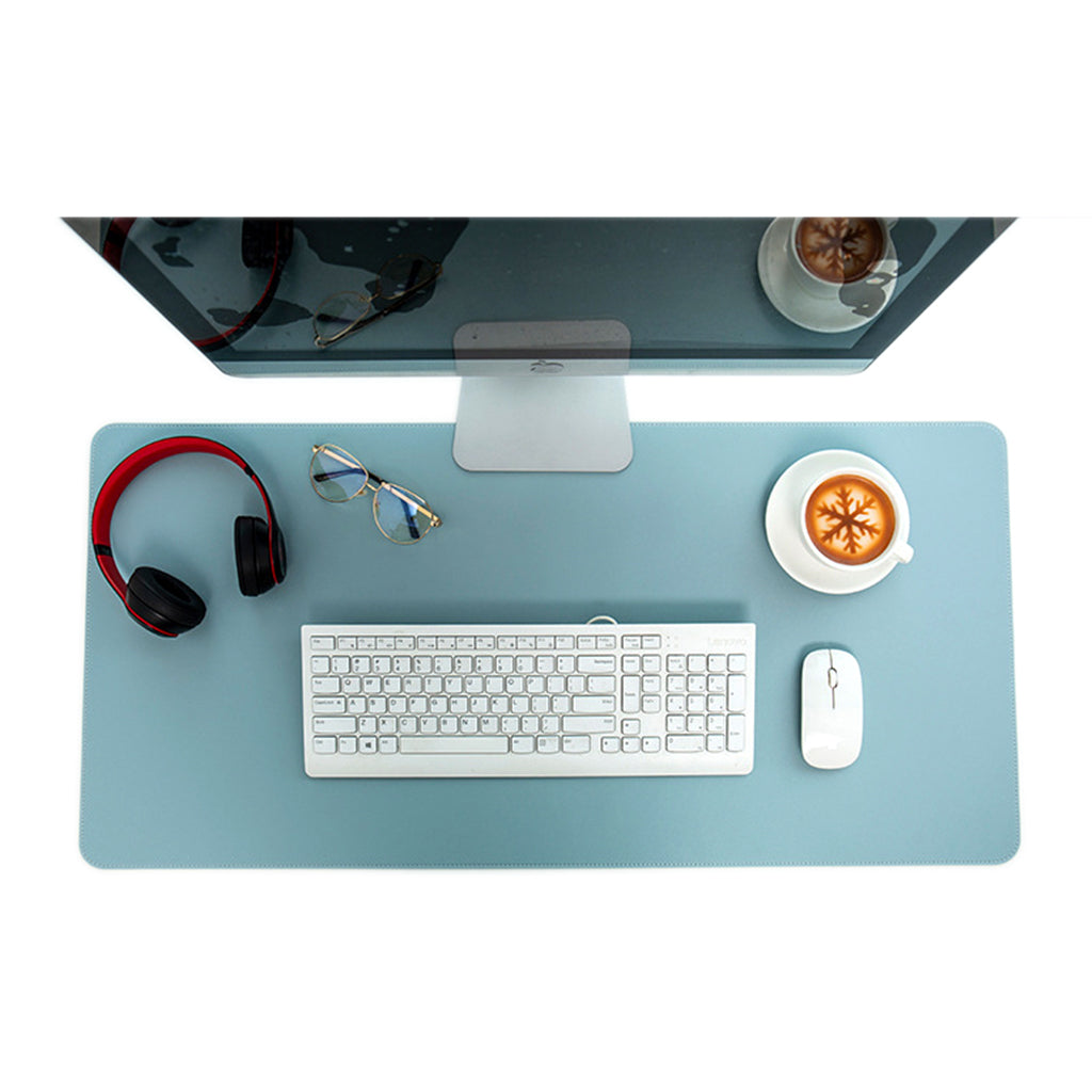 Waterproof Leather Desk Mouse Pad Baby Blue Large Desktop Table Mat Laptop Computer Accessories Keyboard Mousepad
