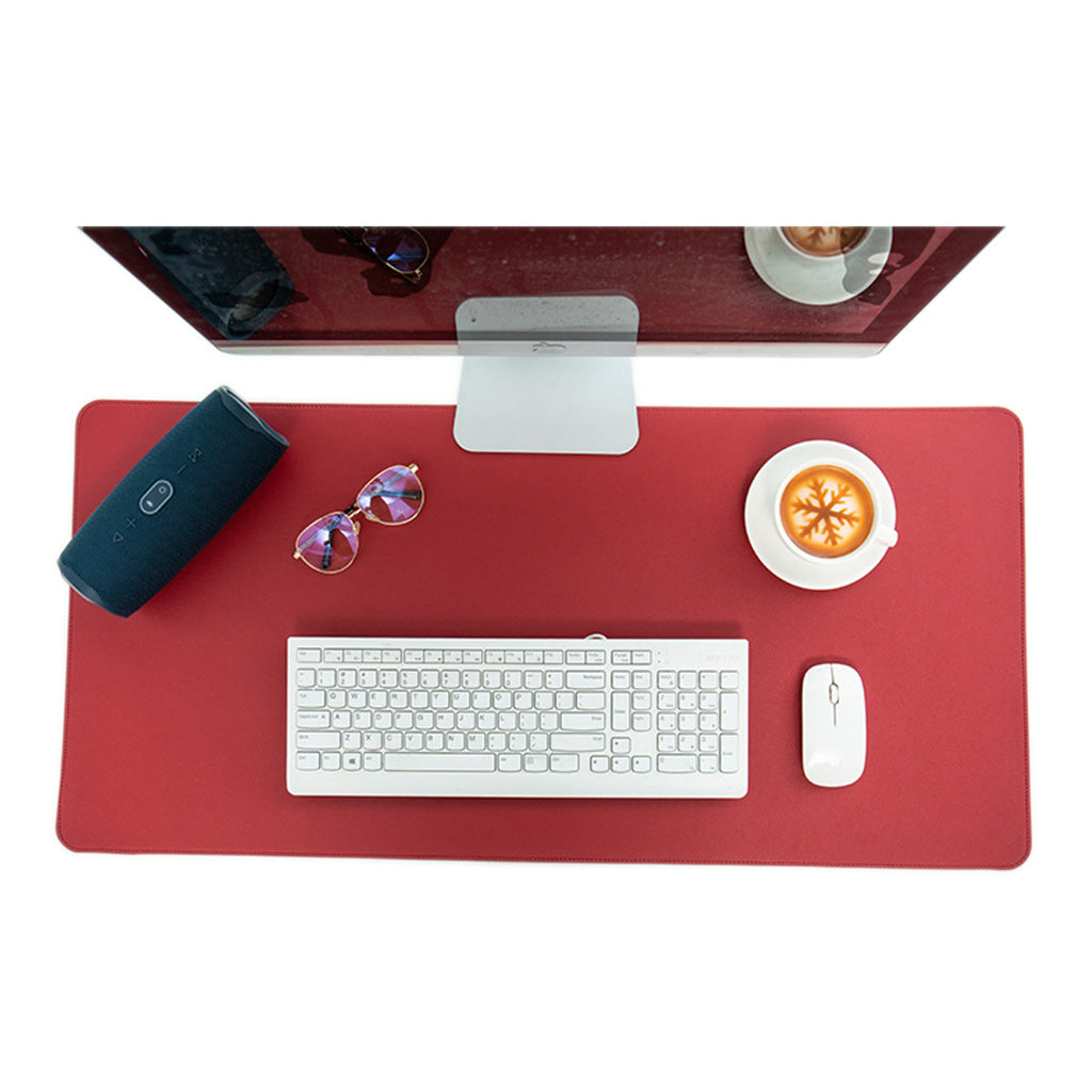 Waterproof Leather Desk Mouse Pad Cherry Red Large Desktop Table Mat Laptop Computer Accessories Keyboard Mousepad