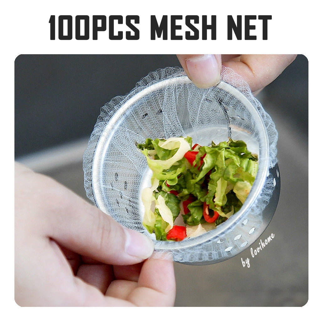Disposable Sink Filter 100pcs Pack Drainage Mesh Net Kitchen Sink Strainer