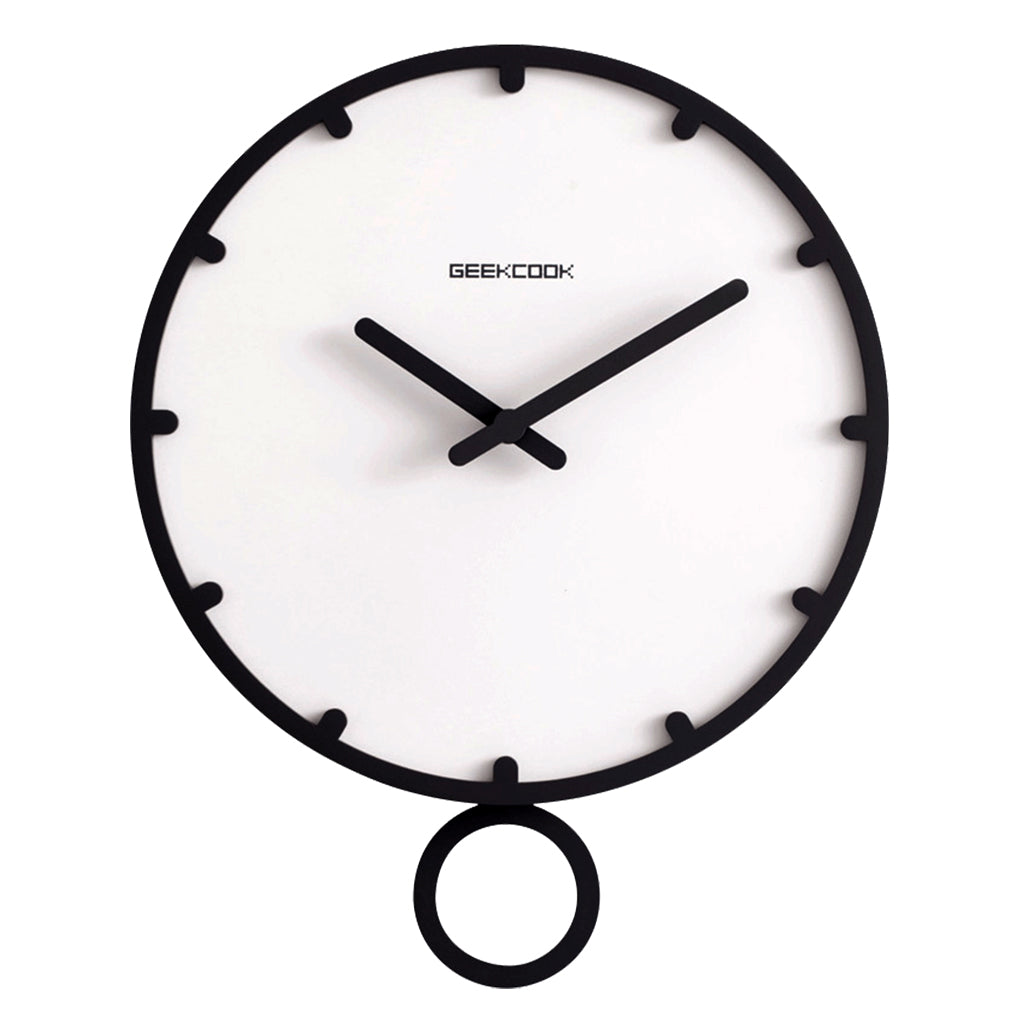 Pendulum White Dark Grey Clock Silent Quartz 30cm Wood Big Wall For Living Room Minimalist Modern Nordic Home Decor