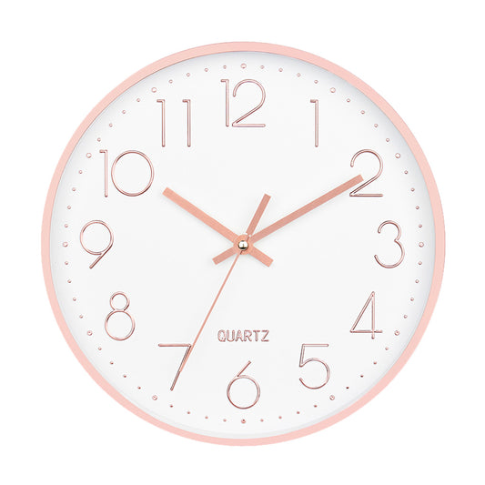 Rose Gold 30.cm Standard Minimalist Clock Silent Quartz For Living Room Kitchen Big Wooden Nordic Home Decor
