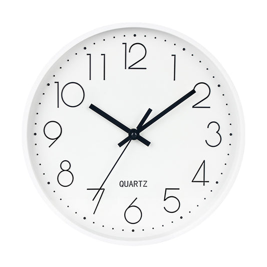 White Simple 30.cm Standard Minimalist Clock Silent Quartz For Living Room Kitchen Big Wooden Nordic Home Decor