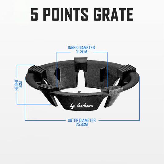 Universal Gas Hob Stove 5 Grates Support Rack Windproof Cover Cast Iron Windshield Non-slip Bracket Small Pot Holder