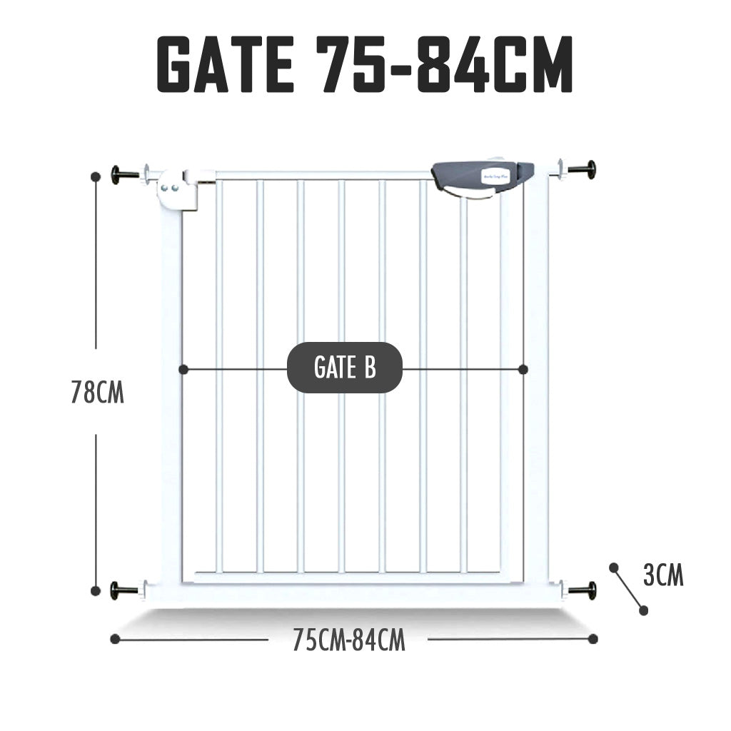 Baby Safety Main Gate 75-84cm Auto Lock Fence Bedroom Baby Kids Pet Dog Cat Child Door Frame Barrier HDB Home Kitchen