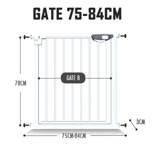 Baby Safety Main Gate 75-84cm Auto Lock Fence Bedroom Baby Kids Pet Dog Cat Child Door Frame Barrier HDB Home Kitchen