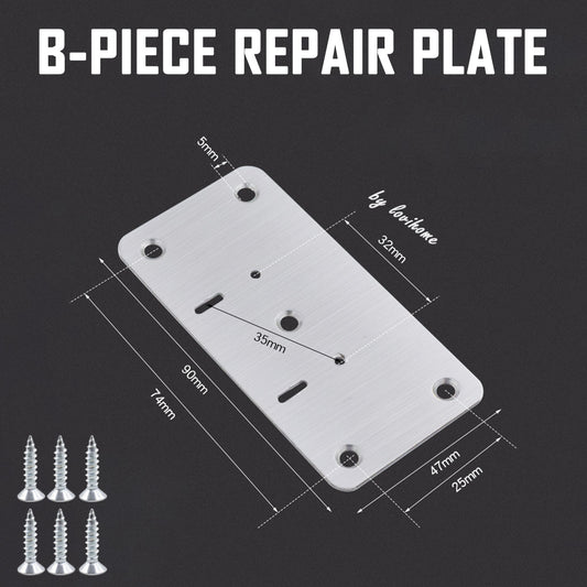 Stainless Steel Cabinet Door Hinge Repair Plate B Piece Small Hole 2pcs