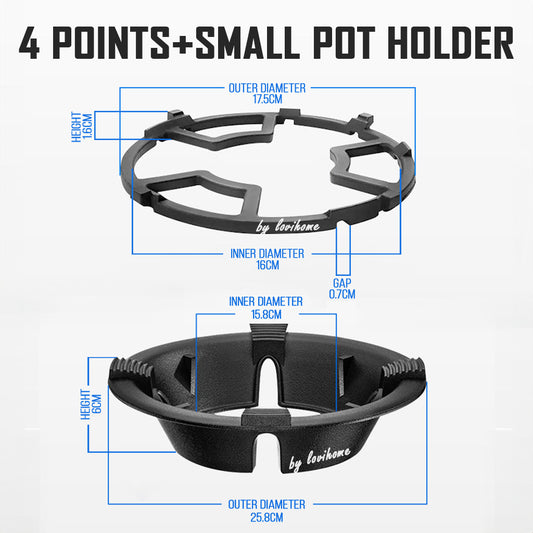 Universal Gas Hob Stove 4 Grates Support Rack Windproof Cover Cast Iron Windshield Non-slip Bracket Small Pot Holder