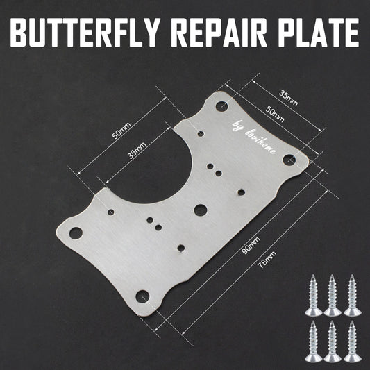 Stainless Steel Cabinet Door Hinge Repair Plate Butterfly 2pcs