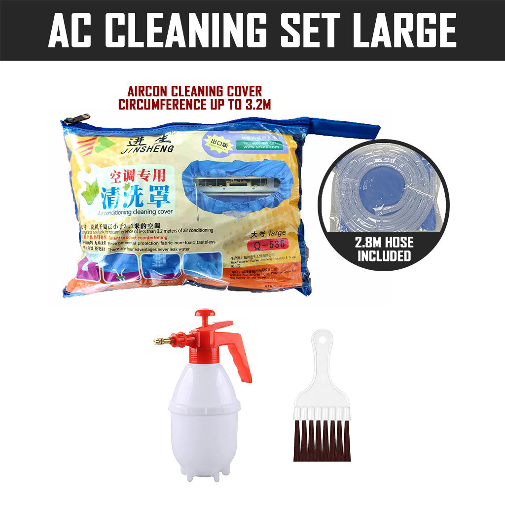 Aircon Cleaning Set - Cleaning Spray Cleaning Cover Brush Air Conditioner Cleaner Cover Bag Air Con Servicing