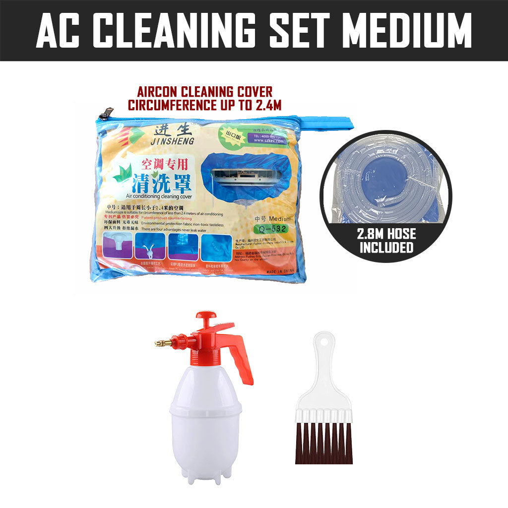 Aircon Cleaning Set - Cleaning Spray Cleaning Cover Brush Air Conditioner Cleaner Cover Bag Air Con Servicing