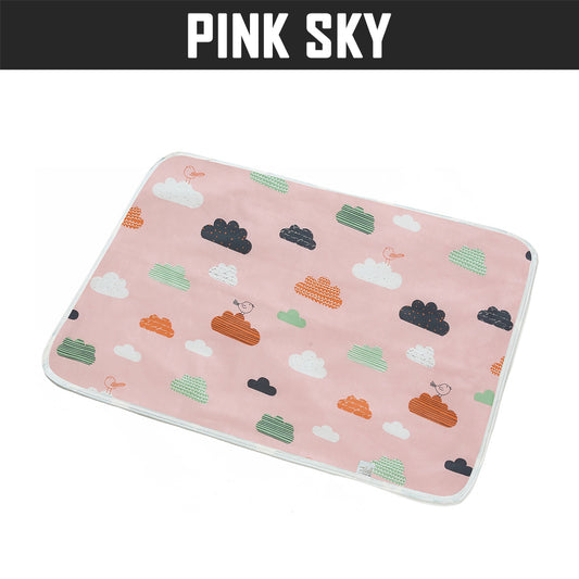 WATERPROOF DIAPER CHANGING MAT 100x150CM PINK SKY