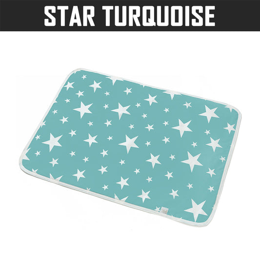 WATERPROOF DIAPER CHANGING MAT 100x150CM STARS TURQUOISE