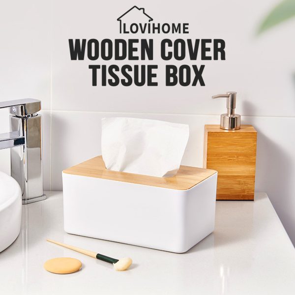 wooden tissue box